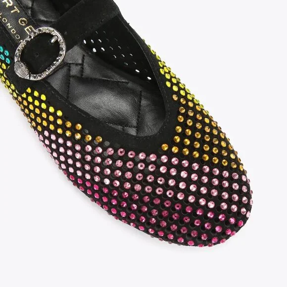 Kurt Geiger London $145 Mayfair Ballet Flat Black Combination Sz 8.5 NIB! - Picture 4 of 5